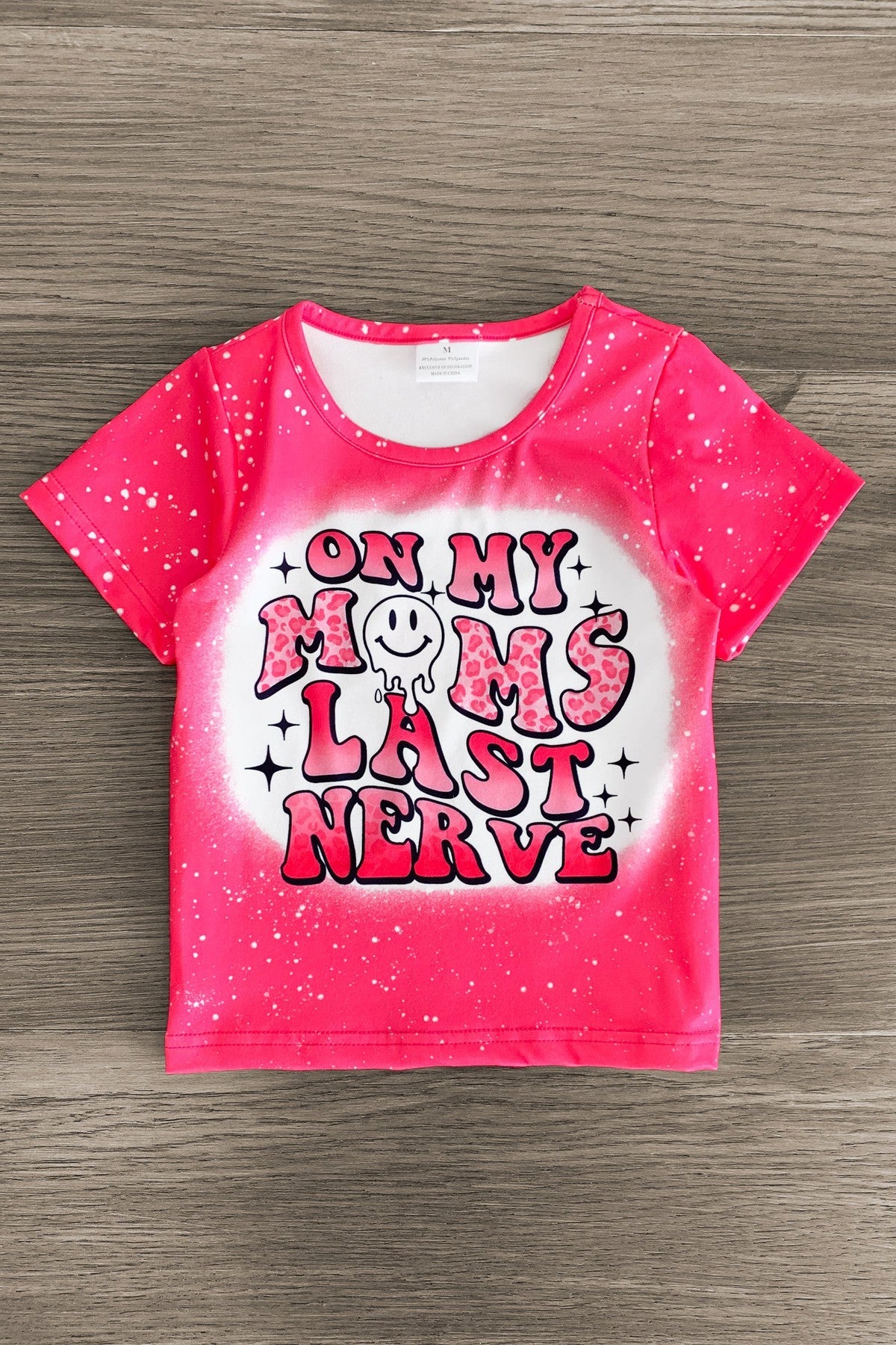 "On My Moms Last Nerve" Denim Short Set - Sparkle in Pink