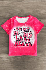 "On My Moms Last Nerve" Denim Short Set - Sparkle in Pink