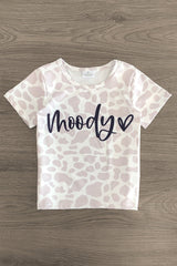 "Moody" Cow Print Denim Short Set - Sparkle in Pink