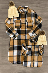 Mom & Me - Flannel Button Down Shacket - Many Colors! - Sparkle in Pink