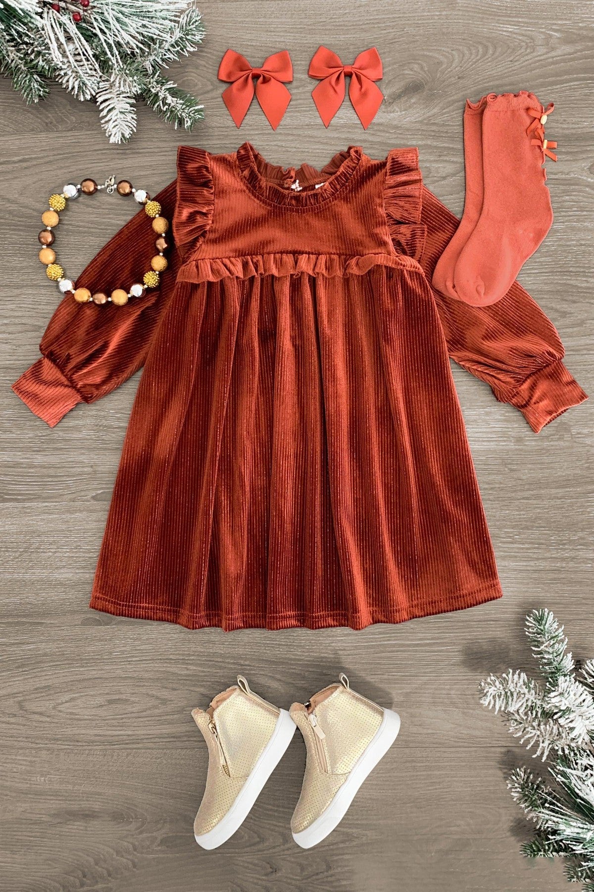 Velvet Sparkle Ruffle Dress - Many Colors! - Sparkle in Pink