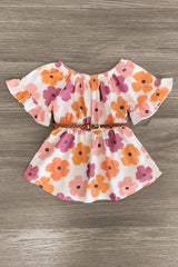 Watercolor Flower Sequin Denim Short Set - Sparkle in Pink