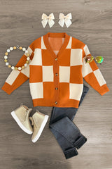 Checkered Sweater Cardigan - Sparkle in Pink