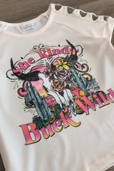 "She Kinda Buck Wild" Denim Short Set - Sparkle in Pink