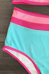 Mom & Me - Blue & Pink Stripe Bikini - Sparkle in Pink