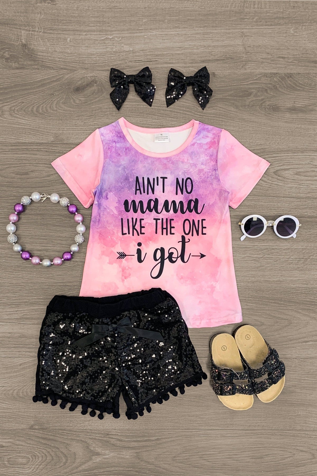 "Ain't No Mama..." Sequin Short Set - Sparkle in Pink