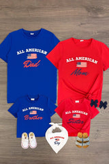 "All American" Matching Family Red & Blue Tops - Sparkle in Pink