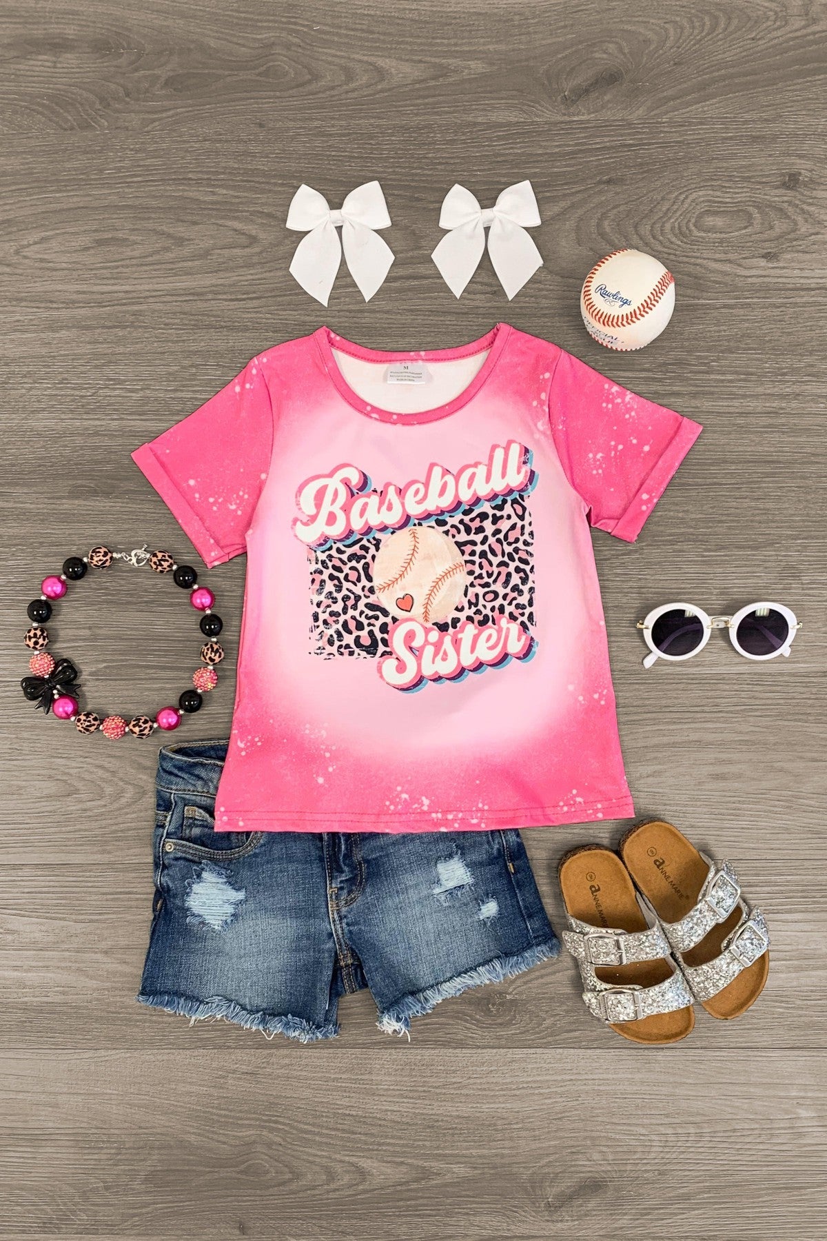 "Baseball Sister" Pink Cheetah Top - Sparkle in Pink