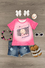"Baseball Sister" Pink Cheetah Top - Sparkle in Pink