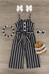 Striped Tie Waist Jumpsuit - Many Colors! - Sparkle in Pink