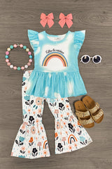 "Follow The Rainbows" Bell Bottom Set - Sparkle in Pink