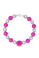 Fuchsia Pearl Bubblegum Necklace - Sparkle in Pink