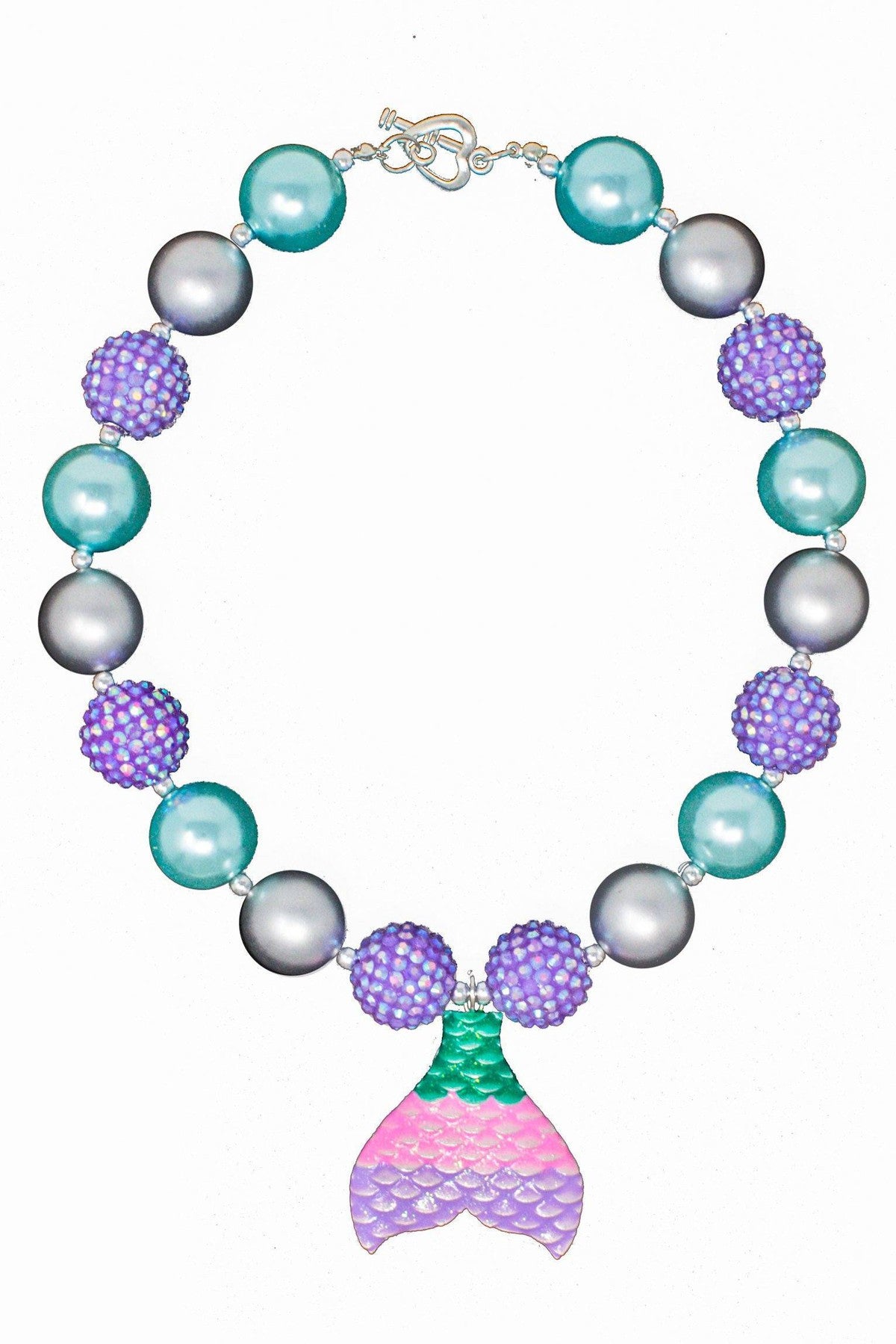 Mermaid Tail Bubblegum Necklace - Sparkle in Pink