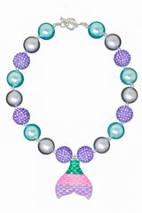 Mermaid Tail Bubblegum Necklace - Sparkle in Pink