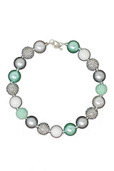 Mint Rhinestone Bubblegum Necklace - Sparkle in Pink
