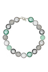 Mint Rhinestone Bubblegum Necklace - Sparkle in Pink