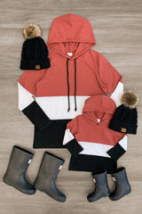 Mom & Me - Rust, White & Black Hoodie - Sparkle in Pink