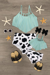 Mom & Me - Sage & Cow Hide Bikini - Sparkle in Pink