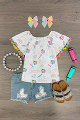 Notebook Tie Dye Denim Short Set - Sparkle in Pink