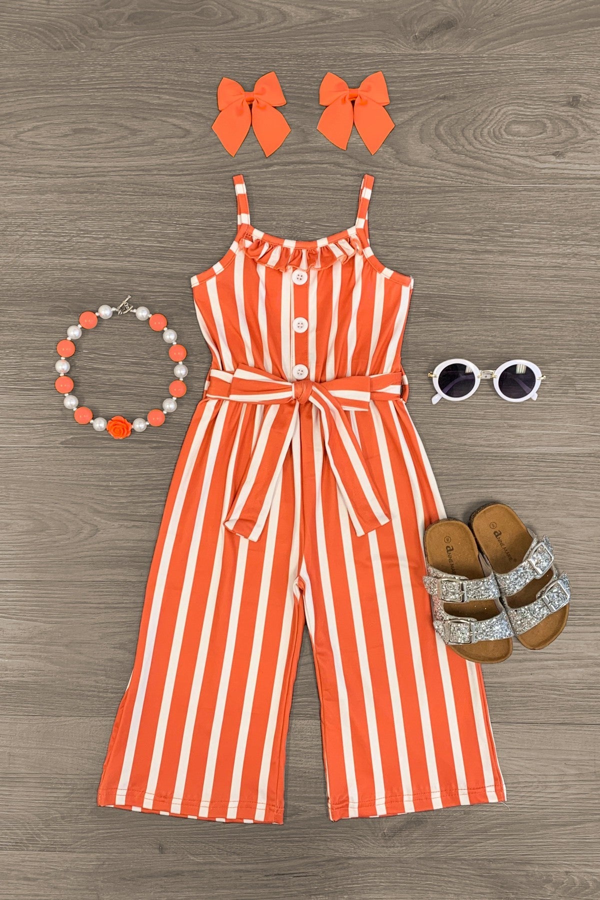Striped Tie Waist Jumpsuit - Many Colors! - Sparkle in Pink