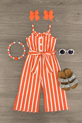 Striped Tie Waist Jumpsuit - Many Colors! - Sparkle in Pink