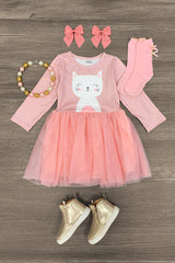 Pink Kitten Tutu Dress - Sparkle in Pink