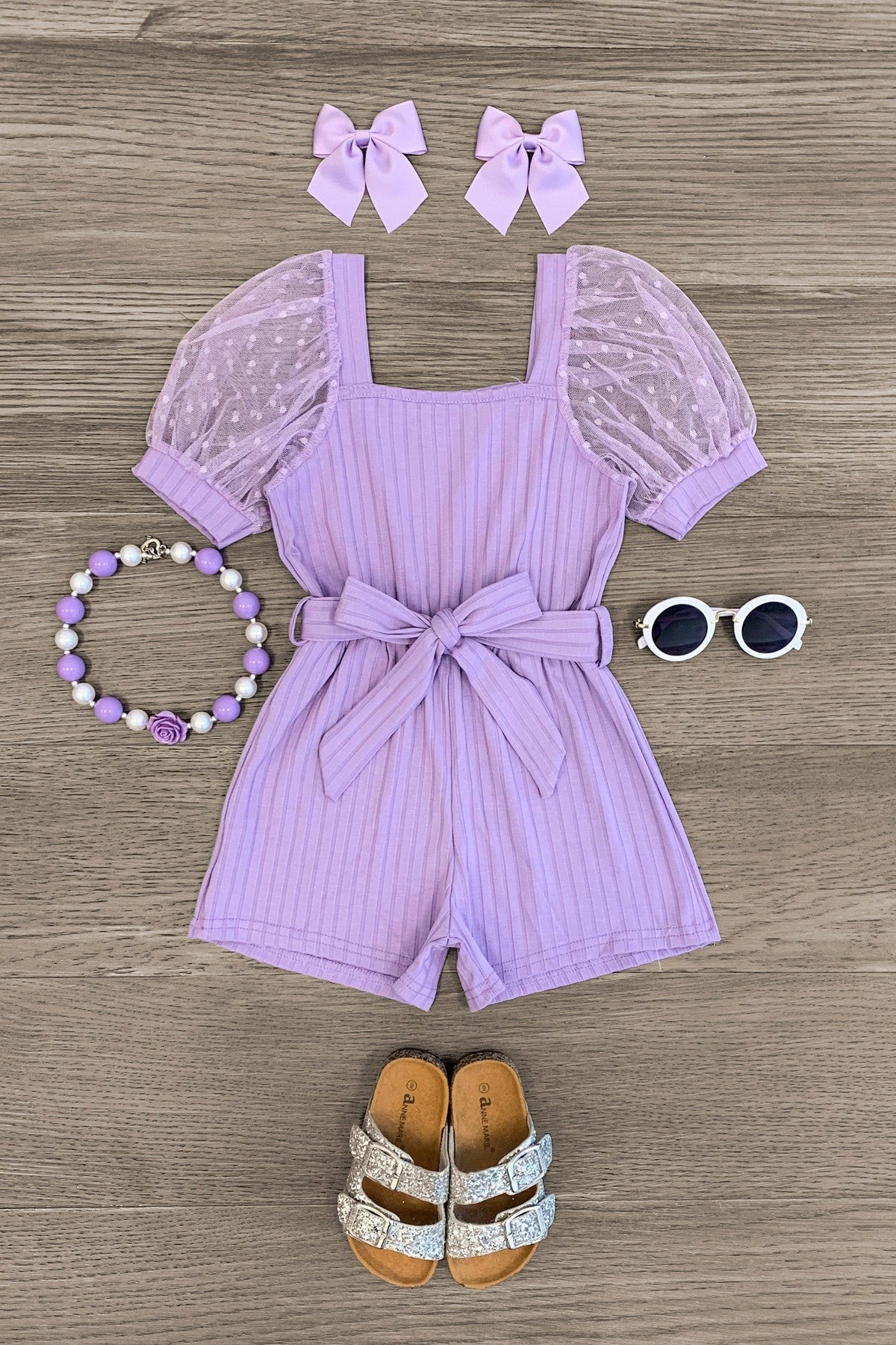 Polka Dot Tulle Puff Sleeve Romper - MANY COLORS! - Sparkle in Pink