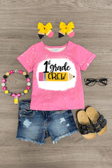 "Preschool - 2nd Grade Crew" Pink Top - Sparkle in Pink