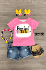 "Preschool - 2nd Grade Crew" Pink Top - Sparkle in Pink