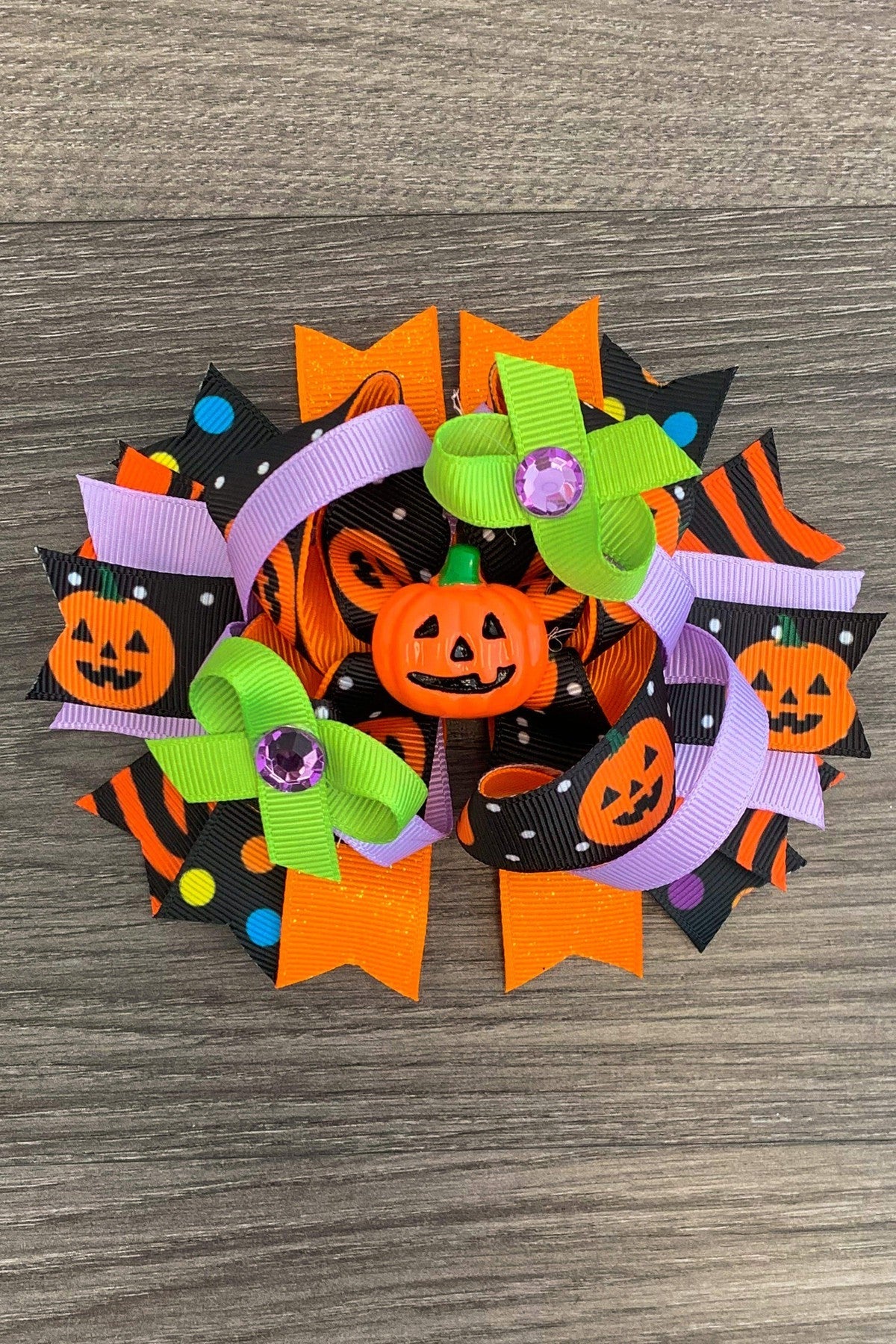 Pumpkin Halloween Bow - Sparkle in Pink