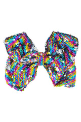 Rainbow Flip Sequin Bow - Sparkle in Pink