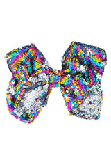 Rainbow Flip Sequin Bow - Sparkle in Pink