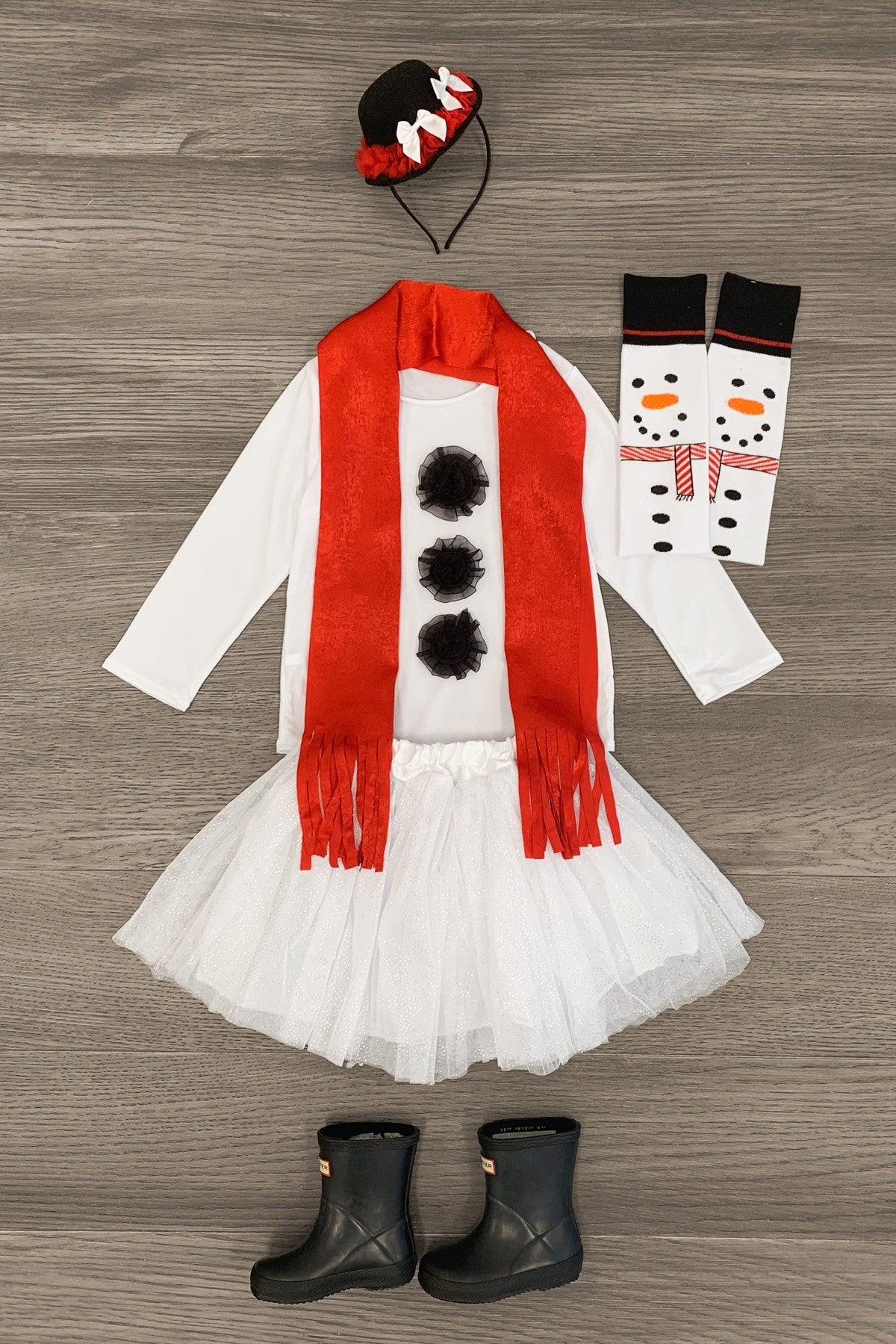 Snowman Costume - 4 Piece Set - Sparkle in Pink