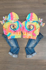 Tie Dye "Best Friends" Hoodie - Sparkle in Pink