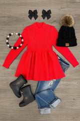 Turtleneck Tunic Sweaters - MANY COLORS! - Sparkle in Pink