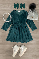Velvet Long Sleeve Dress - MANY COLORS! - Sparkle in Pink