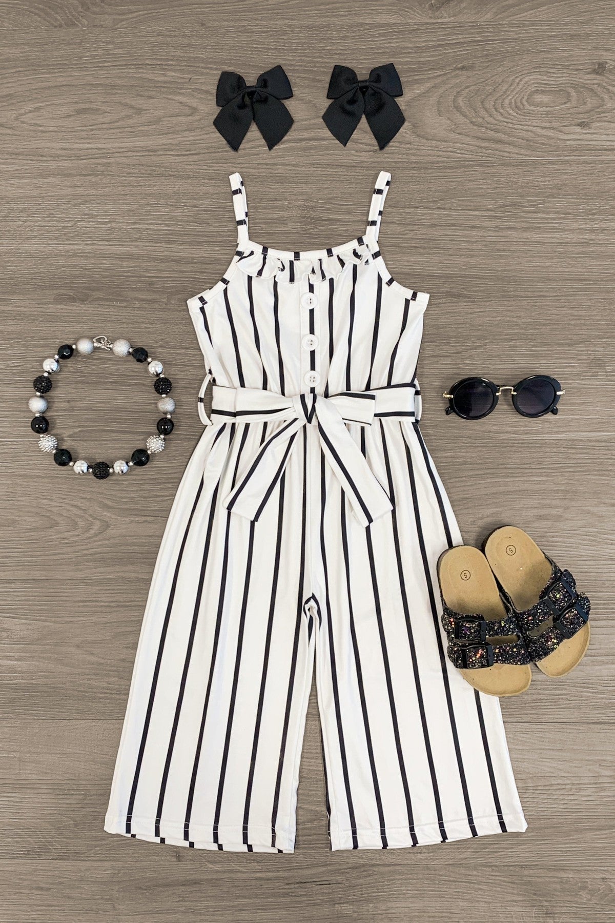 Striped Tie Waist Jumpsuit - Many Colors! - Sparkle in Pink