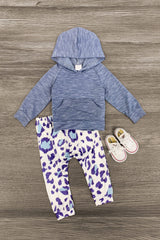 White & Purple Leopard Lounge Set - Sparkle in Pink