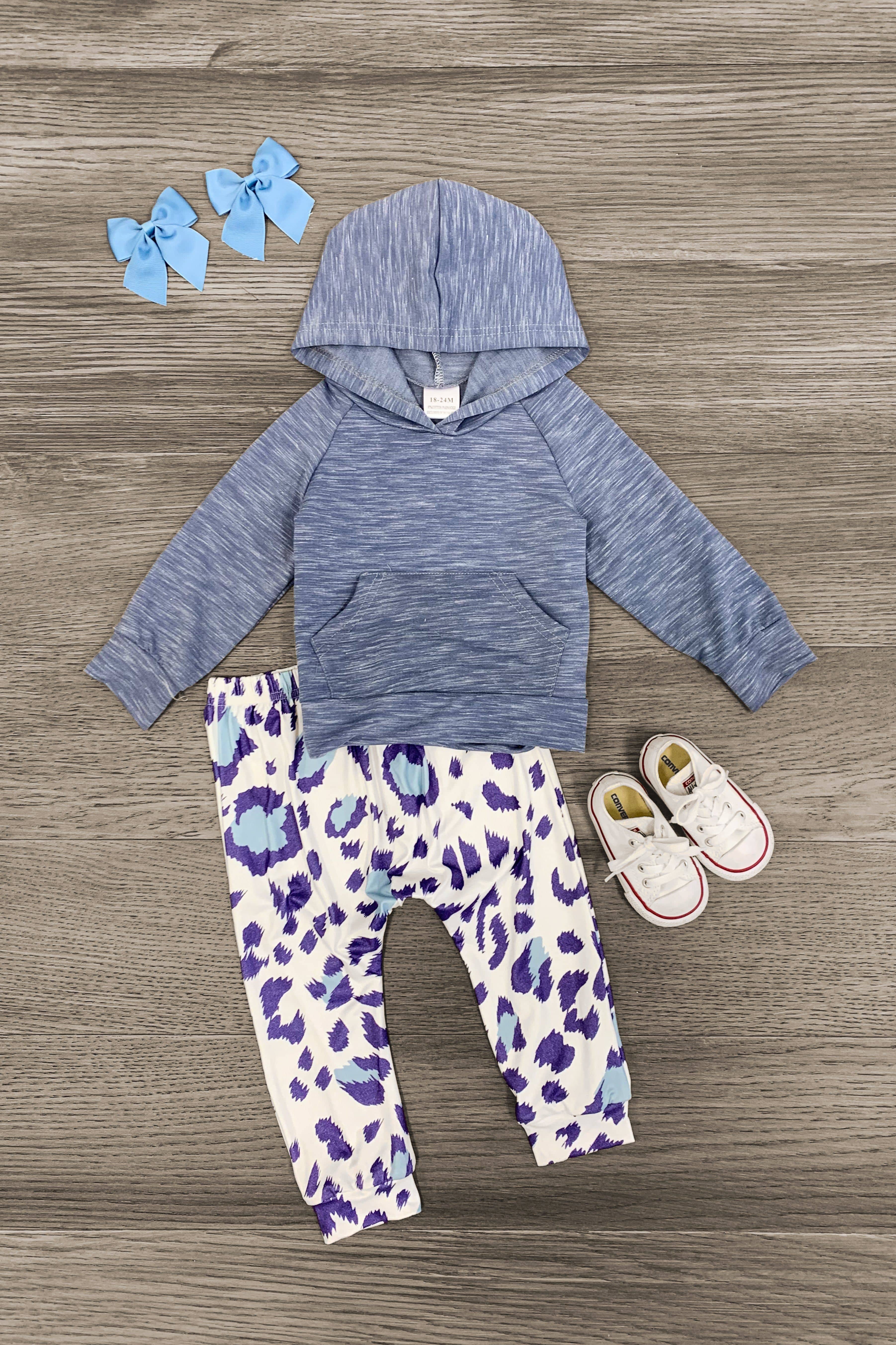White & Purple Leopard Lounge Set - Sparkle in Pink