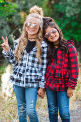 Zoey Plaid Ruffle Jacket - Many Colors! - Sparkle in Pink